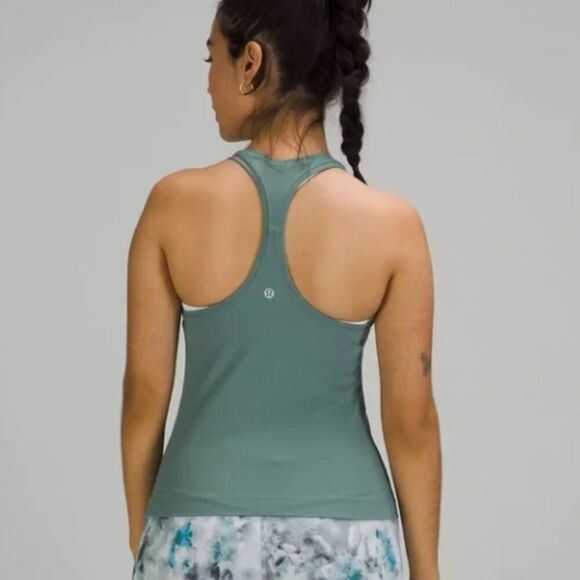 LULULEMON Cool Racerback Tank Top Short Tidewater Teal Size 10 - Picture 3 of 5